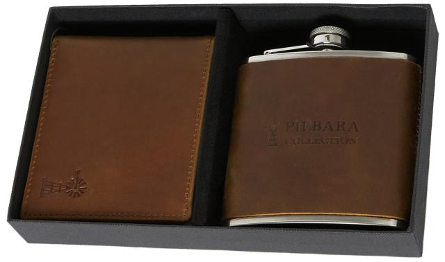 Pilbara Leather Wallet & Hip Flask Pilbara Leather Wallet & Hip Flask