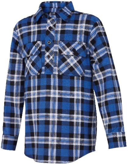 Kids Closed Front Flannelette Shirt