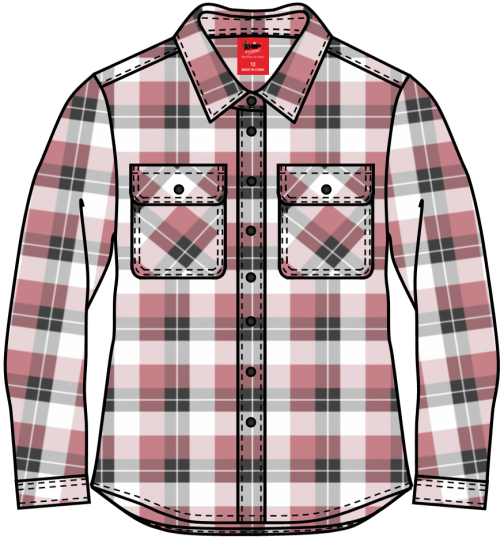 Hip Pocket Flannelette Shirt Women's Open Front