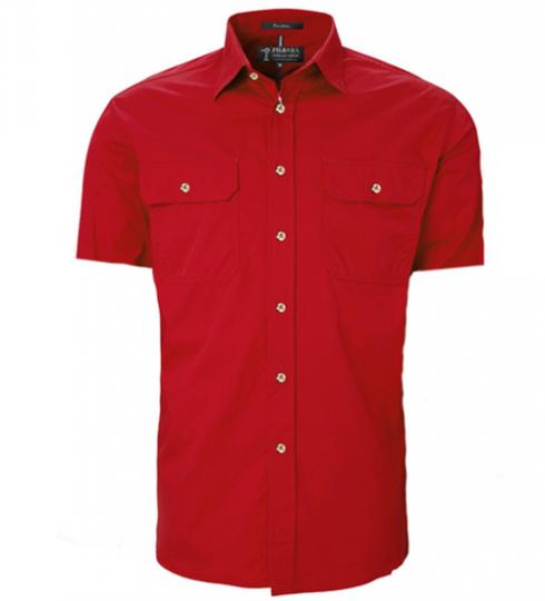 Mens Pilbara Open Front S/S Shirt