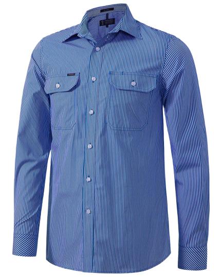 Pilbara Men's L/S shirt, Double Pockets