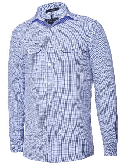 Pilbara Men's Y/D Check, Dual Pocket, L/S Shirt
