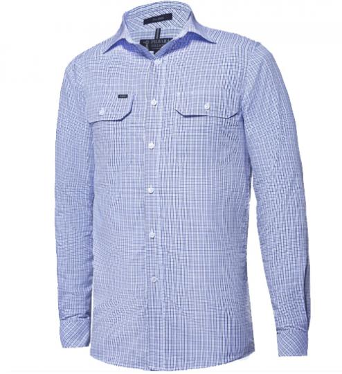 Pilbara Men's Y/D Check, Dual Pocket, L/S Shirt