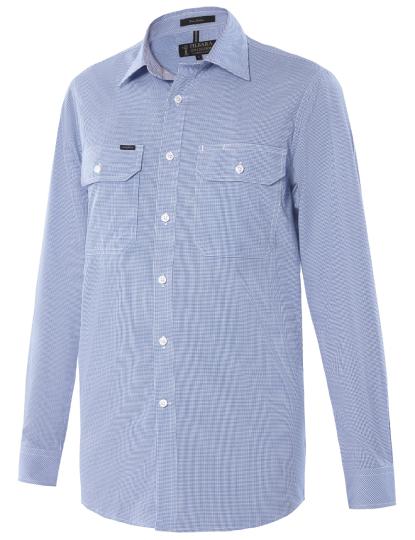 Pilbara Men's Y/D Check, Dual Pocket, L/S Shirt