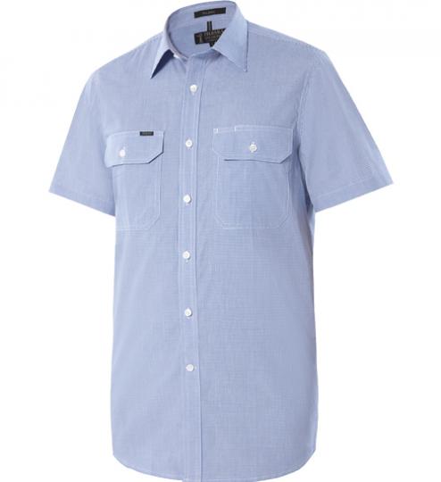 Pilbara Mens Y/D Check, Dual Pocket, S/S Shirt