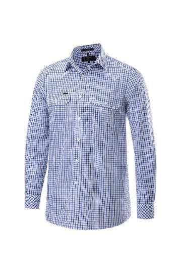 Pilbara Men's Y/D Check, Dual Pocket, L/S Shirt