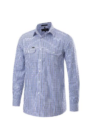 Pilbara Mens Y/D Check, Dual Pocket, L/S Shirt