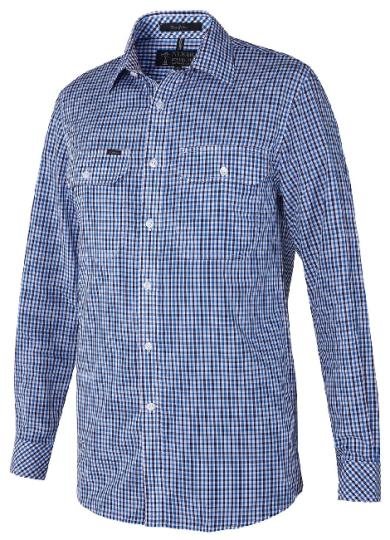 Pilbara Men's Y/D Check, Dual Pocket, L/S Shirt