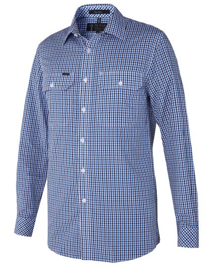 Pilbara Men's Y/D Check, Dual Pocket, L/S Shirt