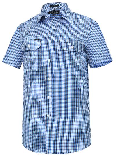 Pilbara Men's Y/D Check, Dual Pocket, S/S Shirt