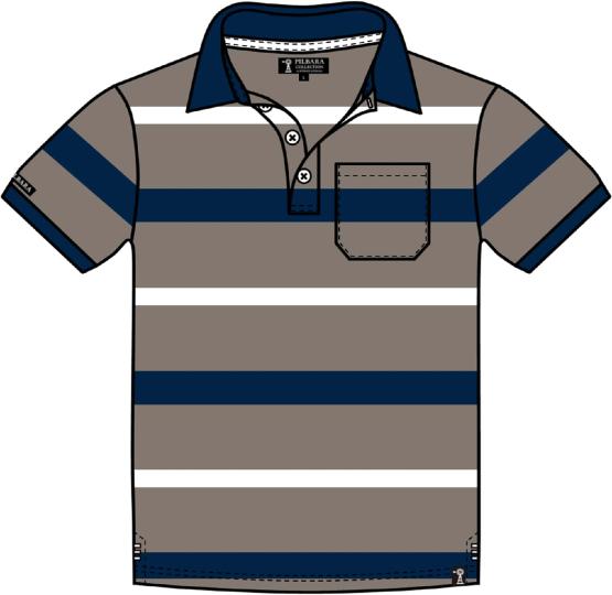 Pilbara Men's Y/D Striped Pocket Polo Pilbara Men's Y/D Striped Pocket Polo