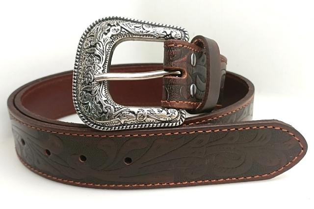Pilbara Western Dress Buckle Tooled Leather Belt