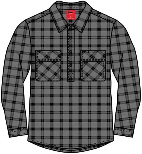 Hip Pocket Flannelette Shirt Men's Closed Front