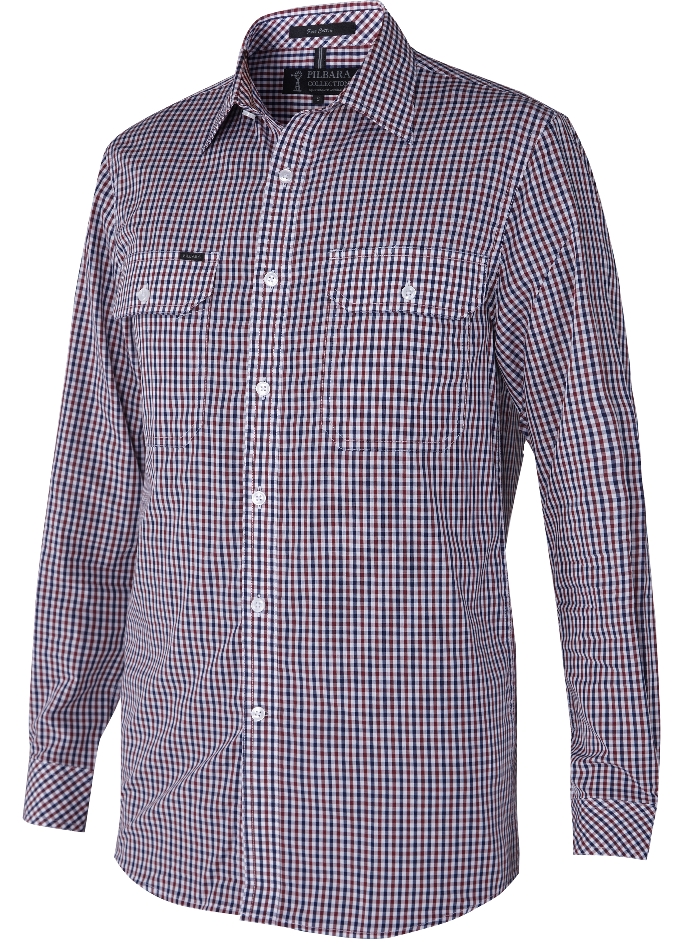 Pilbara Mens Y/D Check, Dual Pocket, L/S Shirt | RiteMate Workwear