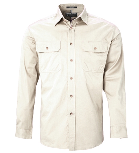 Men's Pilbara Open Front L/S Shirt | RiteMate Workwear