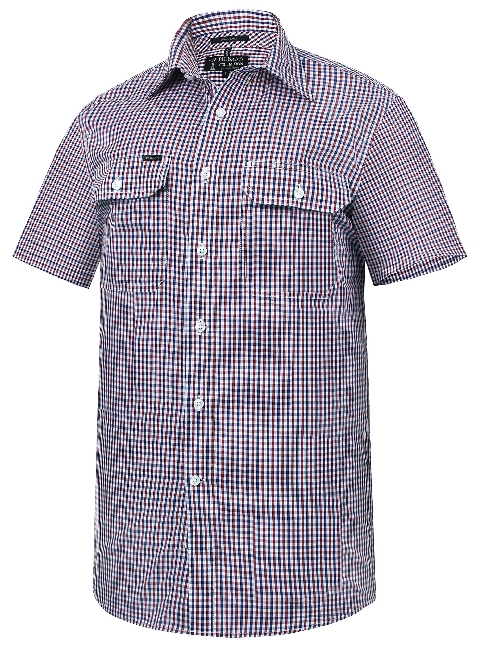 Pilbara Mens Y/D Check, Dual Pocket, S/S Shirt | RiteMate Workwear